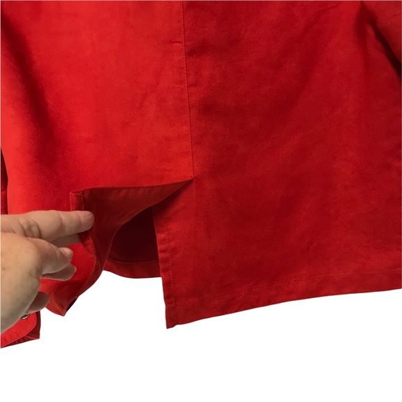 Chico’s Red Faux Suede Red Women’s Short Waisted Jacket sz1 (8/10) - Picture 7 of 9